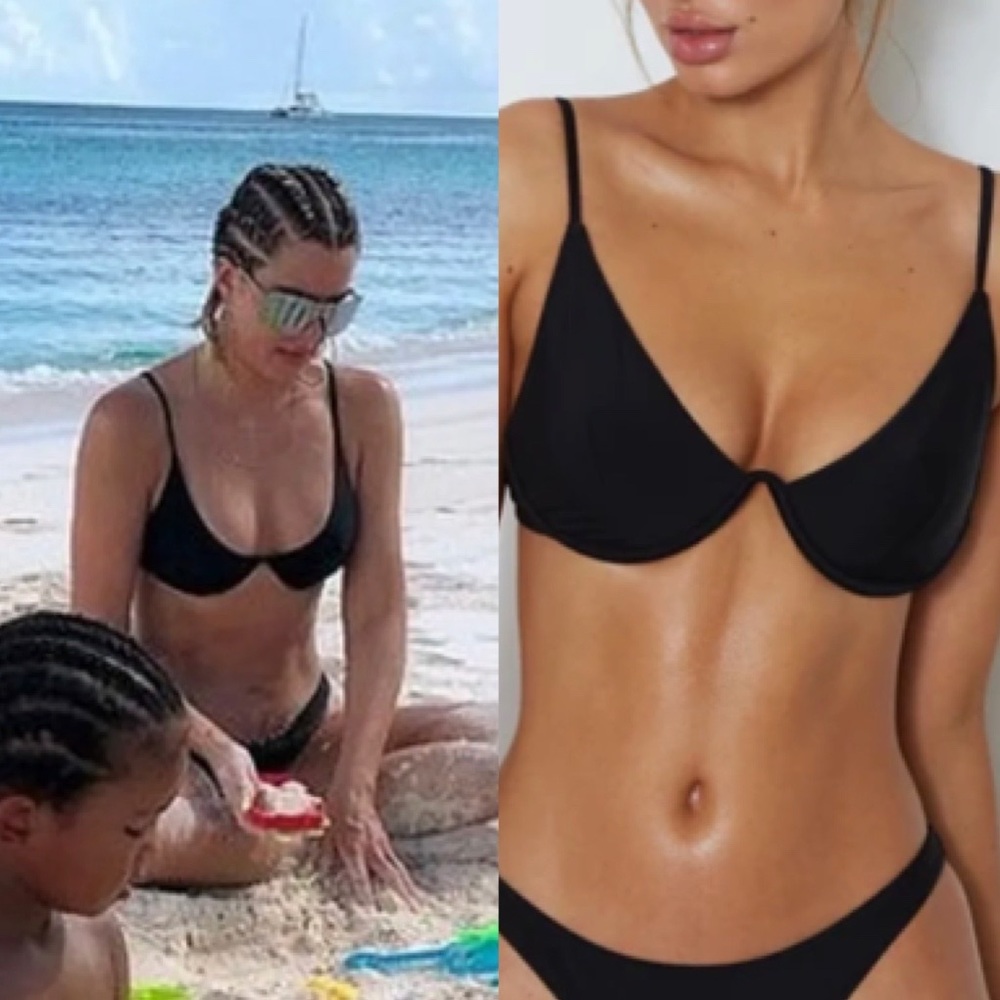 White Fox Boutique Black Santorini Bikini Top